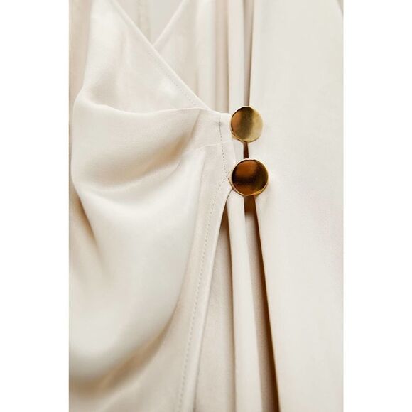 ZARA SATIN EFFECT LONG TUNIC BLOUSE - Picture 4 of 8